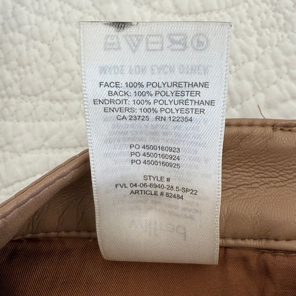 Aritzia Wilfred Melina Pant High Waisted Vegan Leather Pants Brown Sz 00 Short - Picture 8 of 11